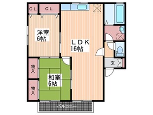 セジュール清水Ａ棟の物件間取画像